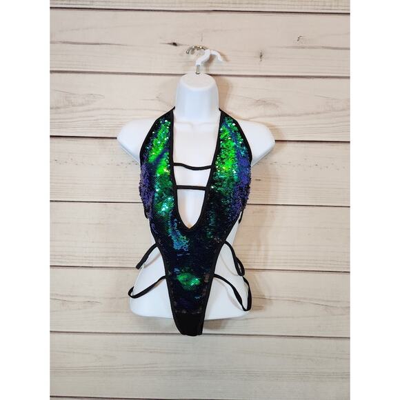 Hustler Hollywood Women Bikini Swim Tops Bottoms One Piece Swimsuits Green NWT - Picture 1 of 6